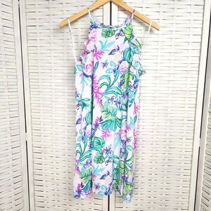 Lilly Pulitzer Billie Ruffle Dress Mermaid In The Shade Green Purple Blue Size S